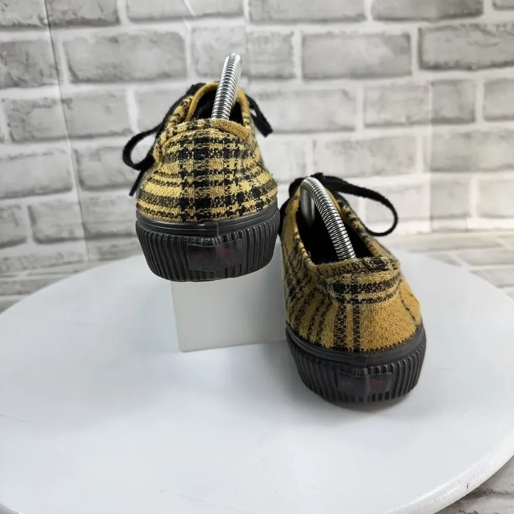 Vans Delridge Sf X Curren X Alex Knost Shoes Yellow Plaid 9 Men's Skate Shoes